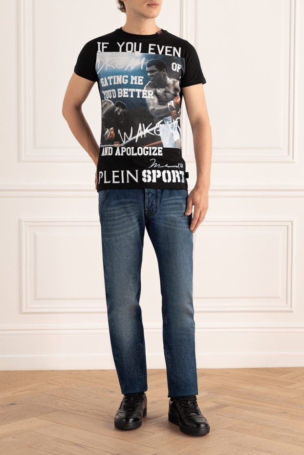 Philipp Plein мужская черная футболка с фотопринтом и цитатой мохаммеда али 139196 - фото 2