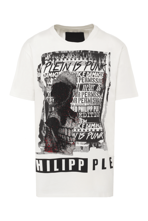 Philipp Plein мужские футболка из хлопка белая мужская купить с ценами и фото 139222 - фото 1