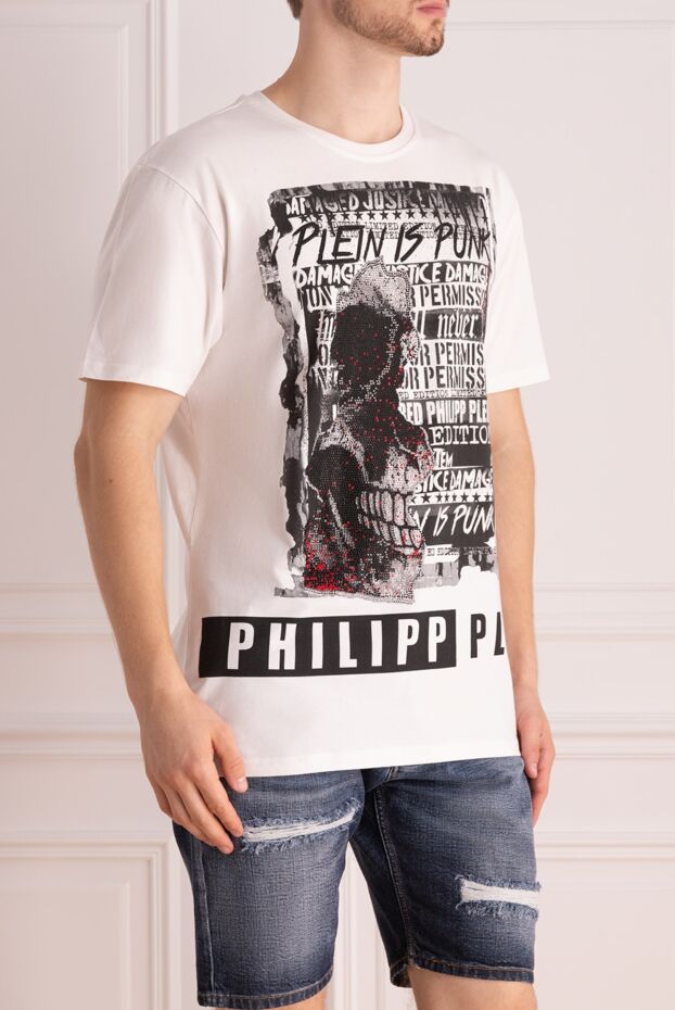 Philipp Plein футболка с черепом в стиле панк и декором из красных кристаллов 139222 - фото 3