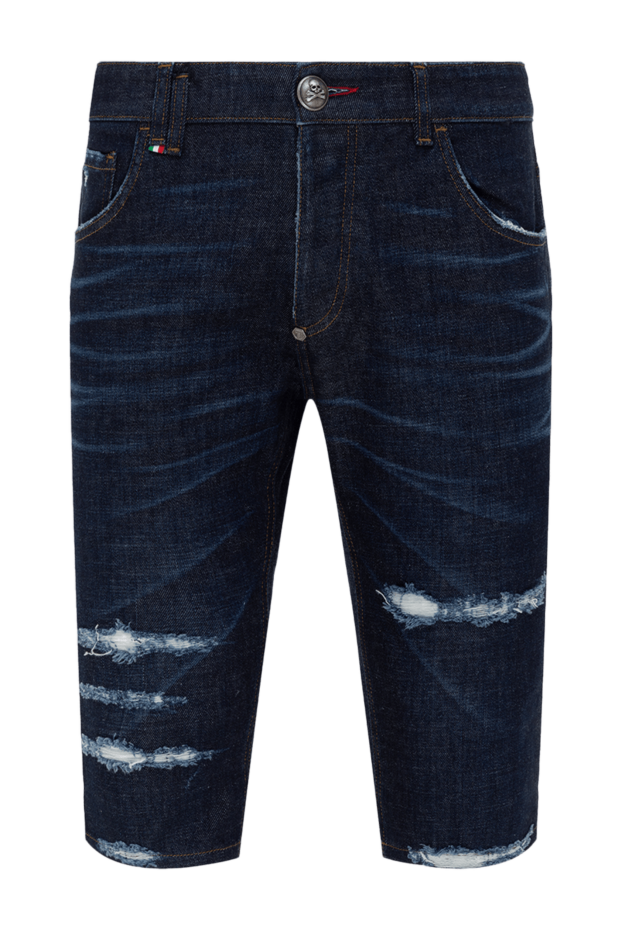 Philipp Plein мужские шорты из хлопка синие мужские купить с ценами и фото 139241 - фото 1