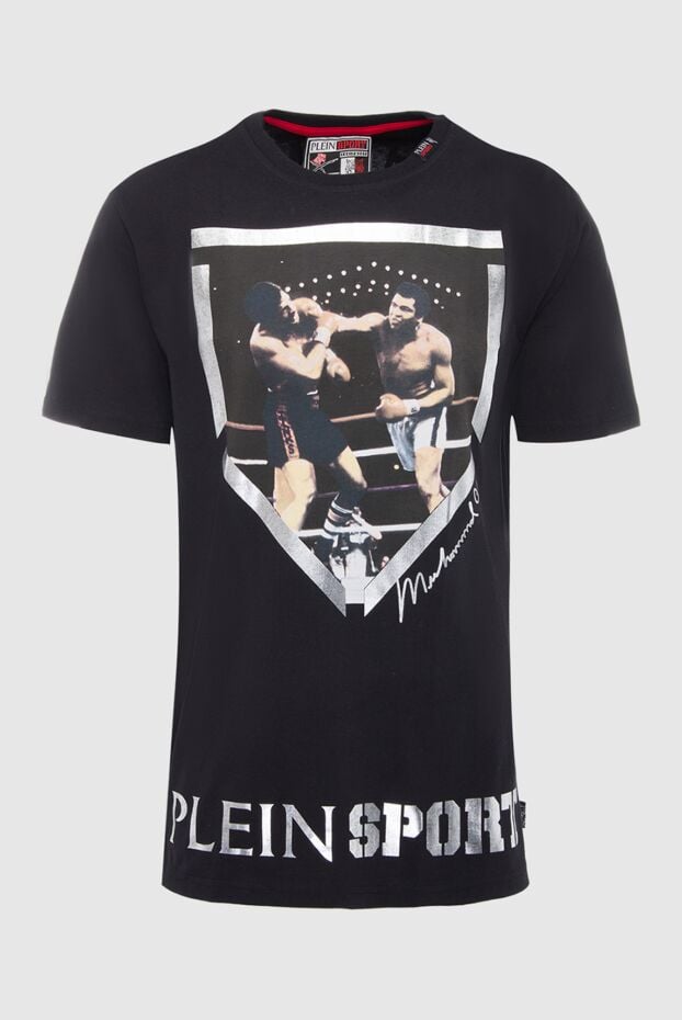 Philipp Plein мужская черная футболка с боксерским принтом и серебристой подписью мохаммеда али 139245 - фото 1