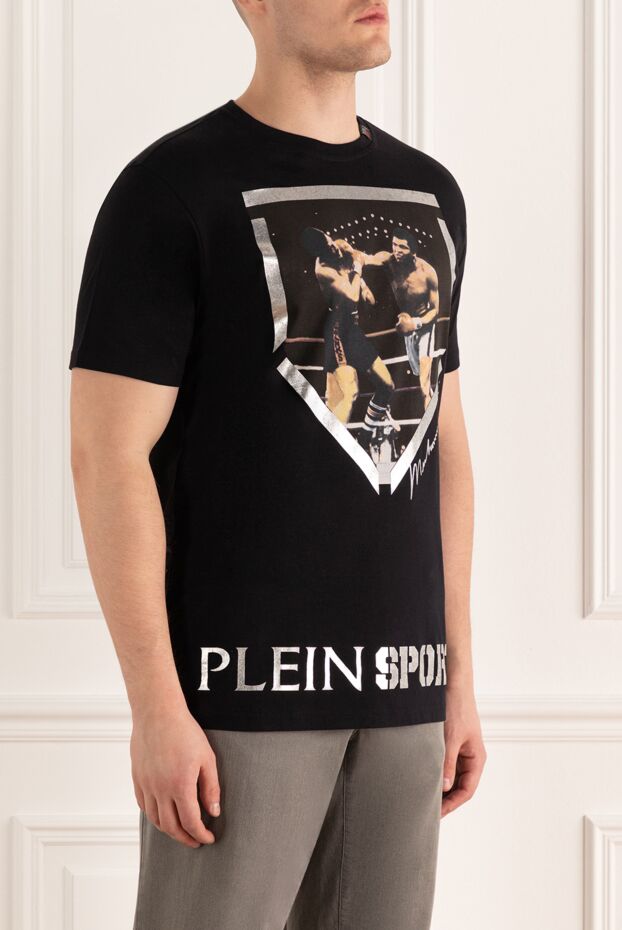 Philipp Plein мужская черная футболка с боксерским принтом и серебристой подписью мохаммеда али 139245 - фото 3