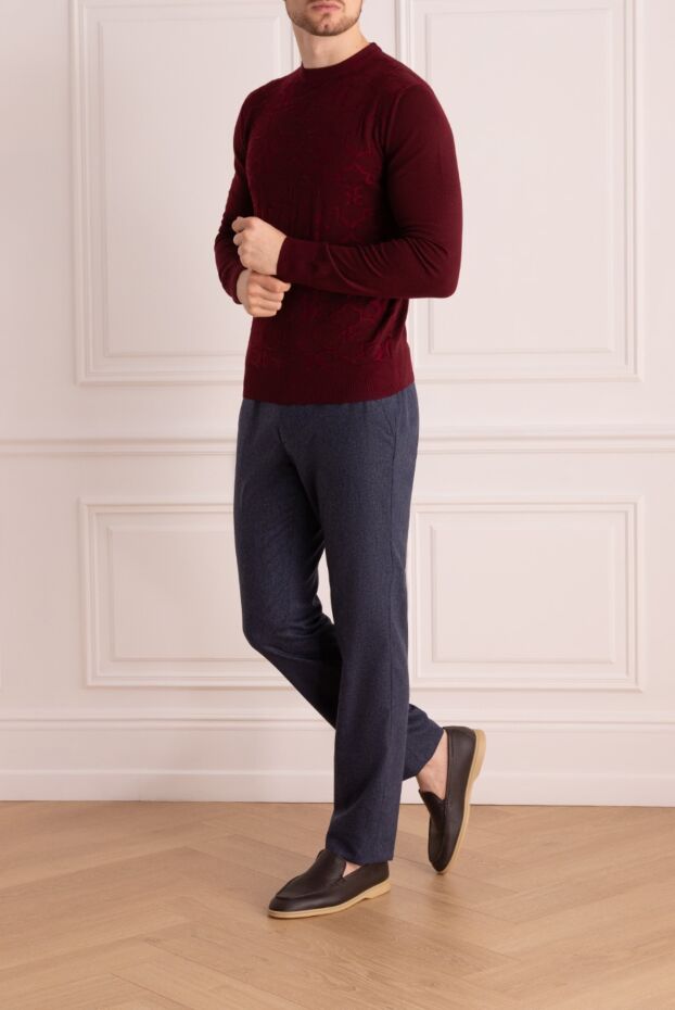 Billionaire burgundy wool jumper with embossed logos 139277 - photo 2