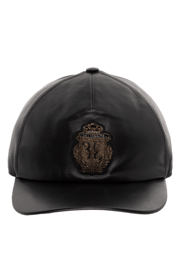 Billionaire leather cap black embroidered logo for men 139342 - photo 1