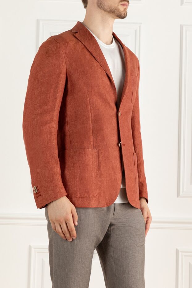 Corneliani orange canvas and wool jacket for men 139381 - photo 3