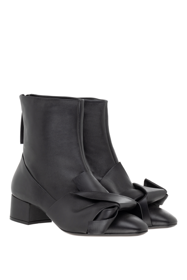 N21 women's black leather boots with a bow 139567 - photo 3