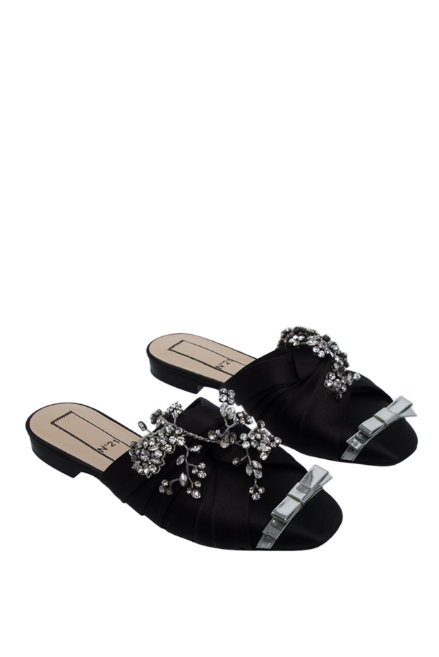 N21 women's black mules with crystals and bow 139570 - photo 3