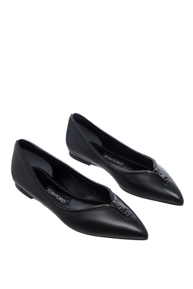 Tom Ford women's black leather shoes with decorative zipper 139586 - photo 3