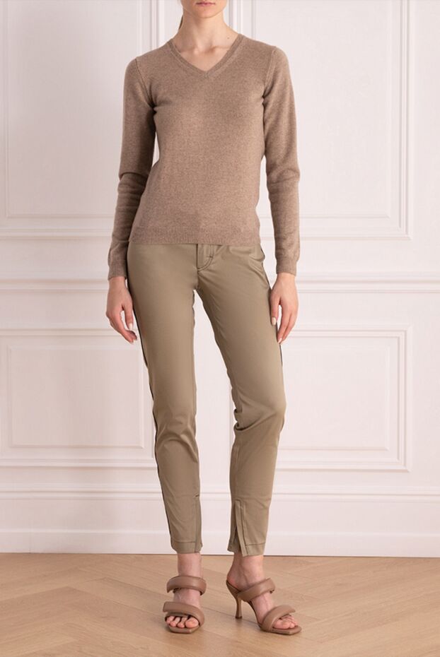 Dolce & Gabbana woman beige cotton trousers for women buy with prices and photos 139622 - photo 2