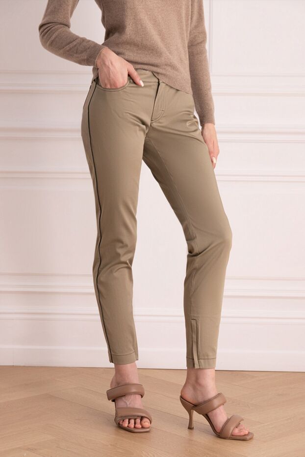 Dolce & Gabbana women's pants with a black stripe beige 139622 - photo 3