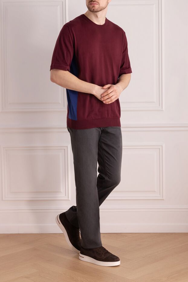 Cesare di Napoli man cotton t-shirt burgundy for men buy with prices and photos 139689 - photo 2