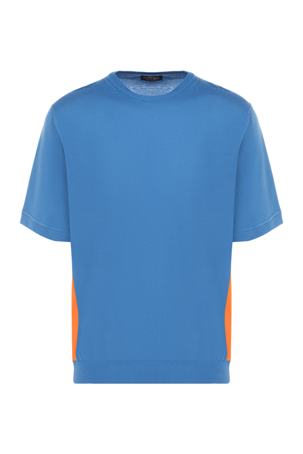 Cesare di Napoli man cotton short sleeve jumper blue for men buy with prices and photos 139693 - photo 1