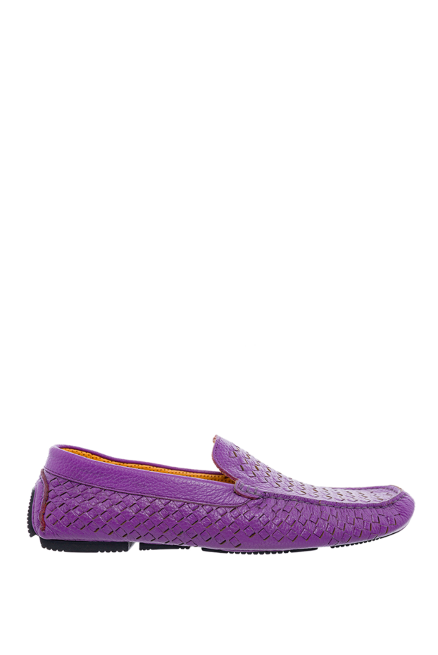 Cesare di Napoli man violet men's leather moccasins buy with prices and photos 139720 - photo 1