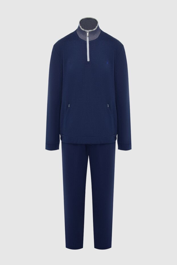 Sports suit for men made of cotton and nylon blue (markdown) - photo 1