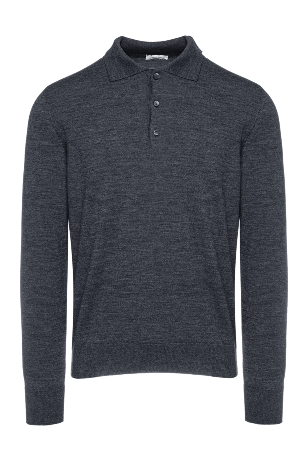 Bilancioni dark grey fine wool long sleeve polo jumper 139761 - photo 1