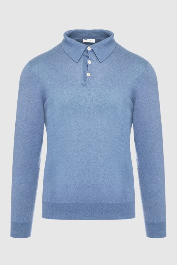 Bilancioni men's blue knitted long sleeve polo shirt (markdown) 196490 - photo 1