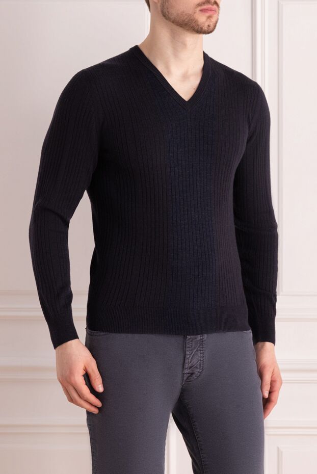 Bilancioni black cashmere, silk and wool jumper for men 139772 - photo 3