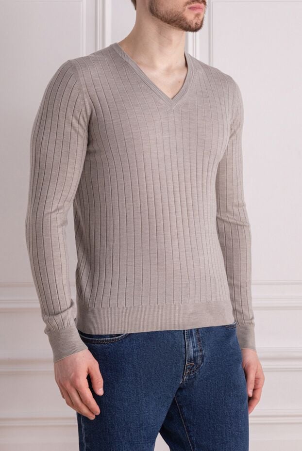 Bilancioni cashmere, silk and white wool jumper for men 139773 - photo 3