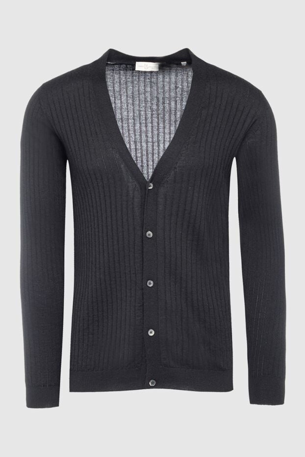 Bilancioni black wool and cashmere cardigan for men 139812 - photo 1
