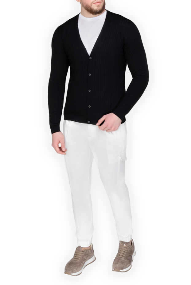 Bilancioni black wool and cashmere cardigan for men 139812 - photo 2