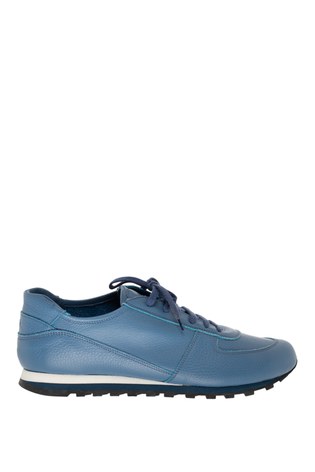 Andrea Ventura blue leather sneakers with tractor soles 139939 - photo 1