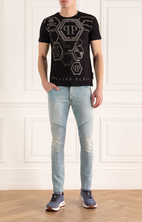 Philipp Plein man black cotton t-shirt for men buy with prices and photos 140014 - photo 2