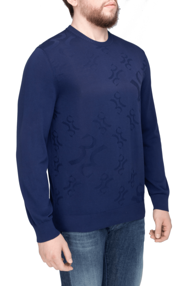 Billionaire navy blue wool jumper with oversized signature monogram pattern (markdown) 196549 - photo 3