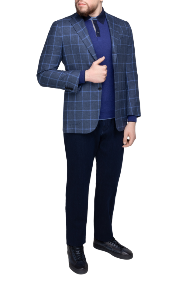 Kiton gray silk and cashmere jacket for men 140150 - photo 3