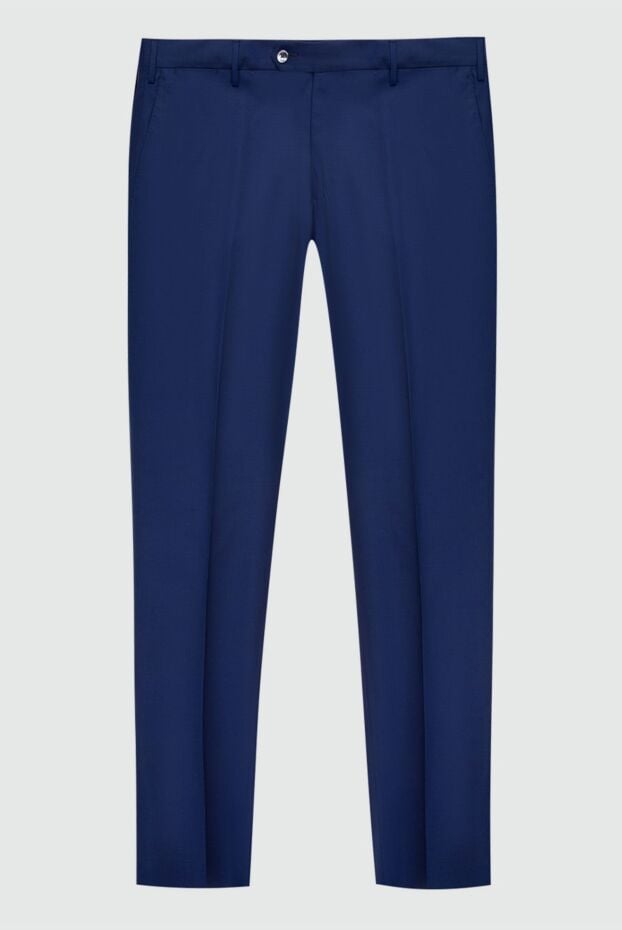 Cesare di Napoli мужские брюки из шерсти синие мужские купить с ценами и фото 140185 - фото 1