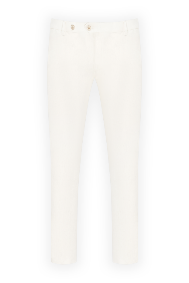 Lubiam women's white linen trousers, straight cut, high waist 140281 - photo 1