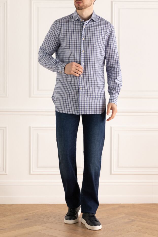 Kiton man blue cotton shirt for men buy with prices and photos 140300 - photo 2