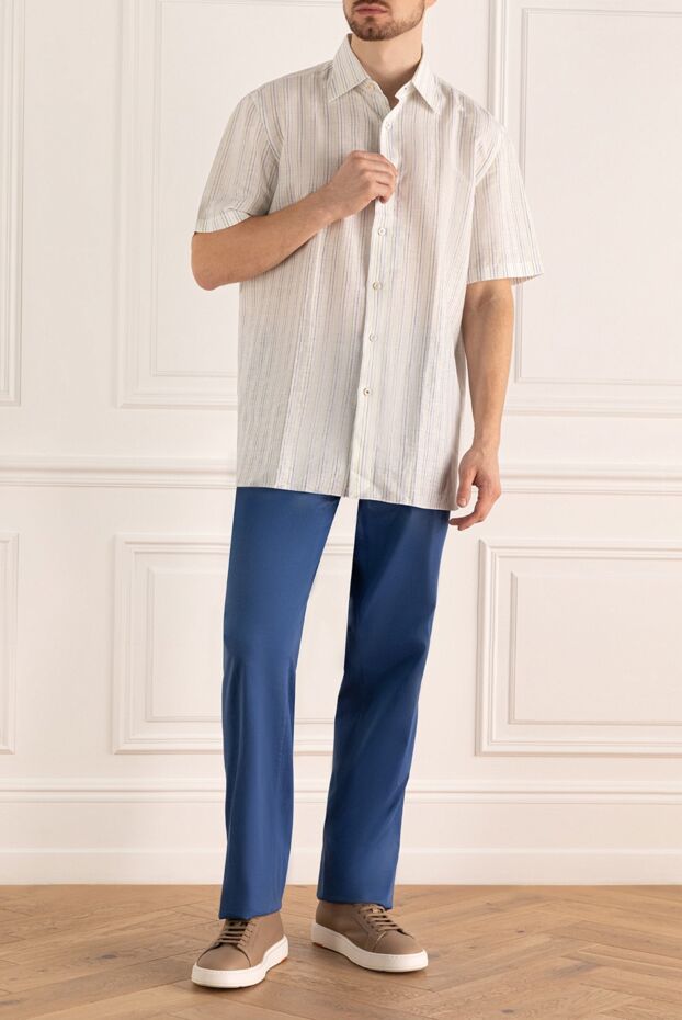 Cesare di Napoli мужские брюки синие мужские купить с ценами и фото 140423 - фото 2