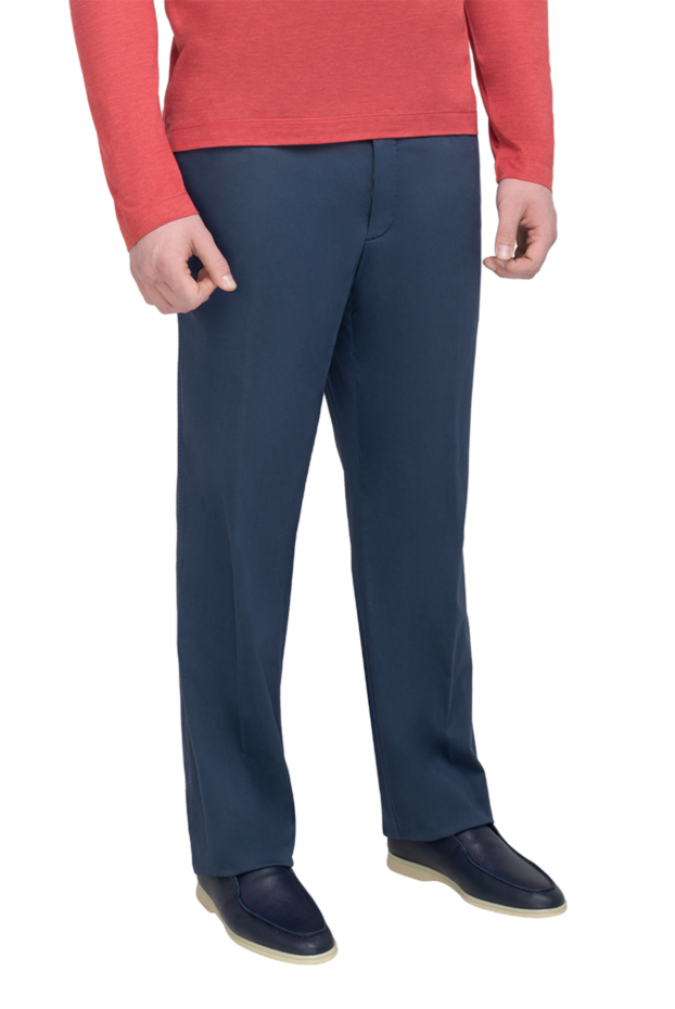Marco Pescarolo men's classic blue trousers made of lightweight material (markdown) 195560 - photo 3