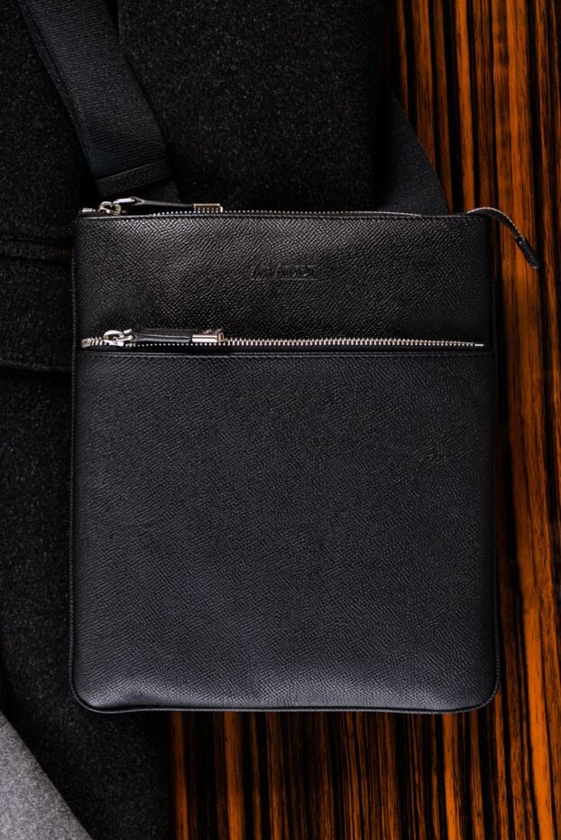 Araldi 1930 black saffiano leather shoulder bag with external zip pocket 140454 - photo 2