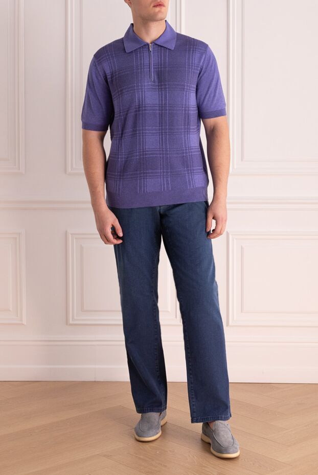 Cesare di Napoli man cotton and silk polo shirt purple for men buy with prices and photos 140469 - photo 2