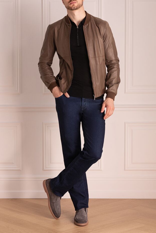 Cesare di Napoli man brown leather jacket for men buy with prices and photos 140494 - photo 2