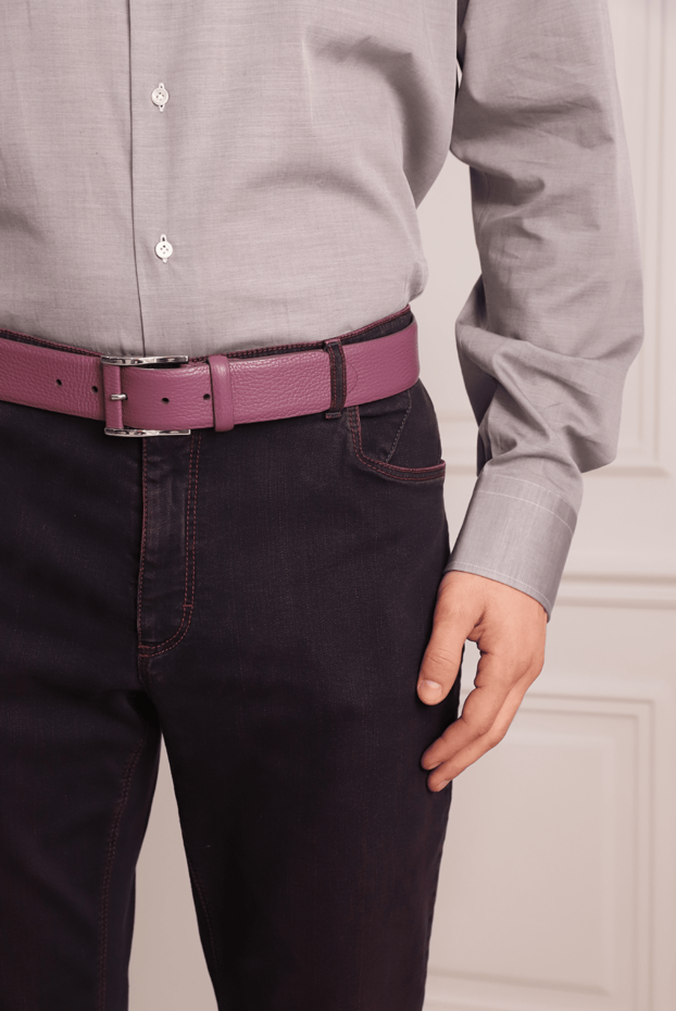 Cesare di Napoli man purple leather belt for men buy with prices and photos 140531 - photo 2