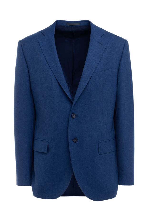 Lubiam single-breasted plain wool jacket in a noble blue shade 140548 - photo 1