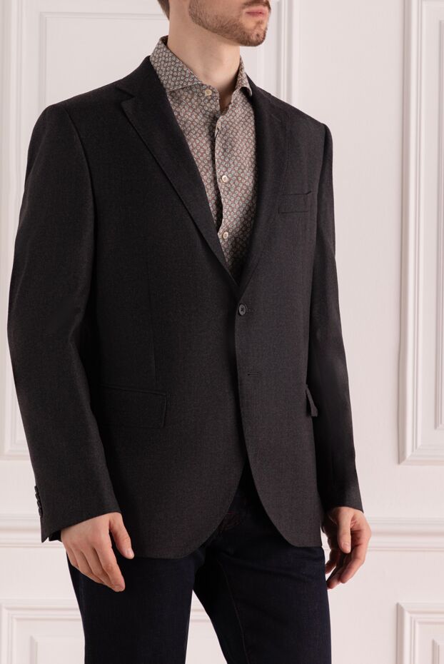 Lubiam a dark wool jacket with a smooth fit and two buttons 140573 - photo 3
