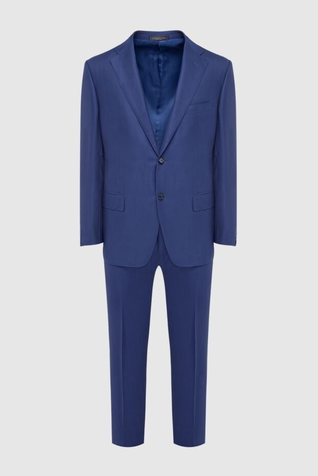 Corneliani mens grey wool suit with single-breasted blazer 140621 - photo 1