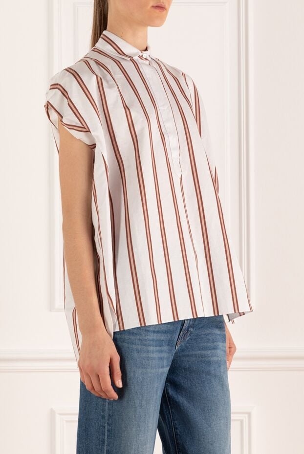 Barba Napoli women's blouse with a striped pattern white 140680 - photo 3