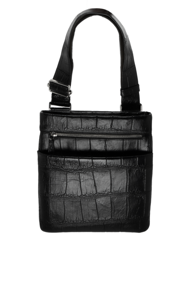 Tardini mens black textured alligator leather crossbody bag 140694 - photo 1