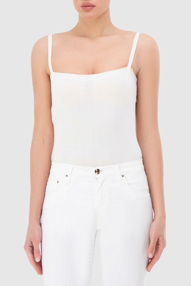 Lucille white viscose bodysuit for women 140710 - photo 2