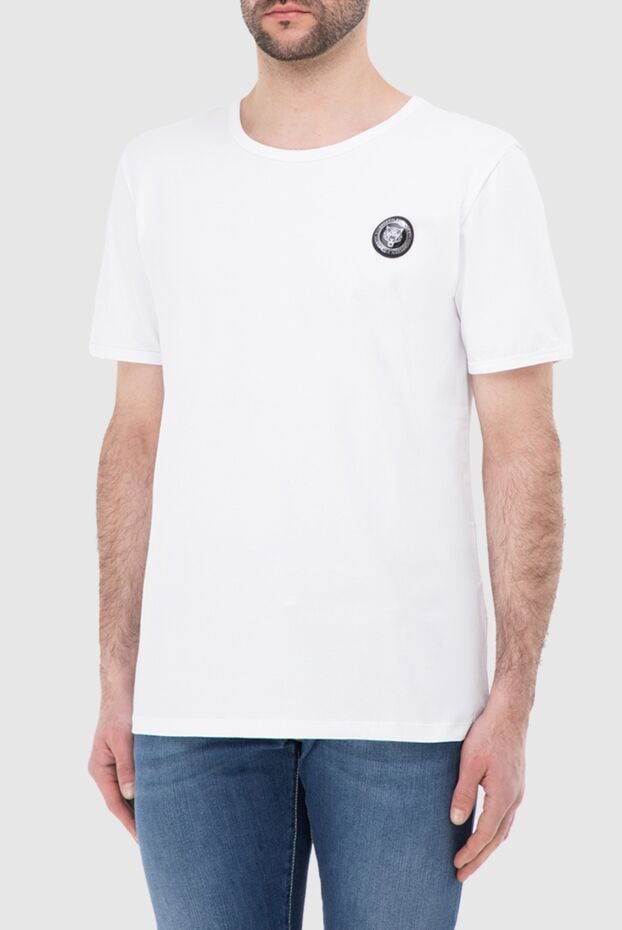 Plein Sport men's snow-white t-shirt with a graphic tiger on the chest (markdown) 195532 - photo 2