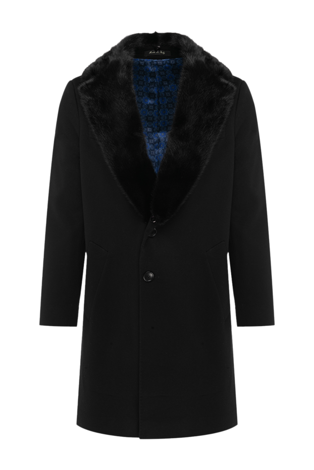 Black wool coat for men - photo 1
