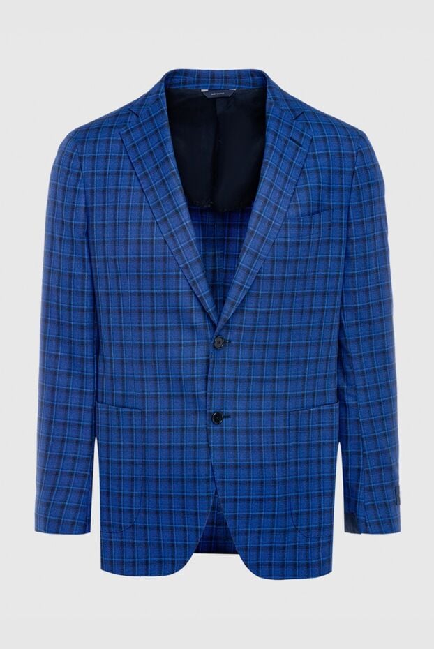 Tombolini stylish men's woolen jacket in blue checkered shade 140875 - photo 1