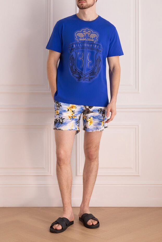 Blue cotton beach shorts for men - photo 2