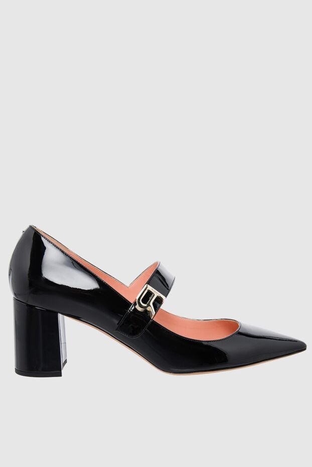Rochas women's black leather shoes with a logo buckle 141076 - photo 1