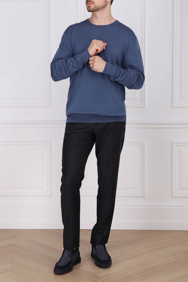 Cesare di Napoli man wool jumper blue for men buy with prices and photos 141345 - photo 2