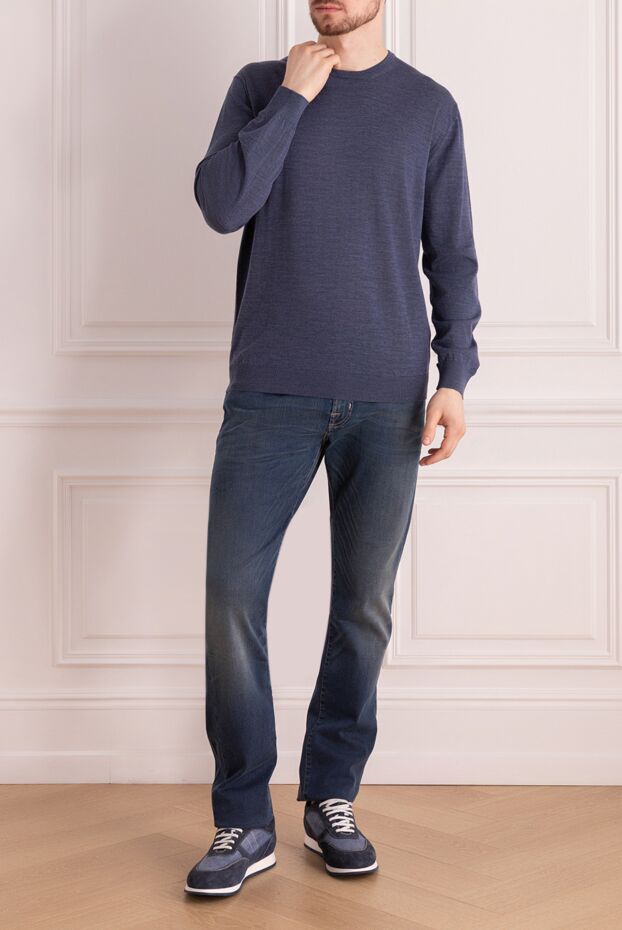 Cesare di Napoli man wool jumper blue for men buy with prices and photos 141349 - photo 2